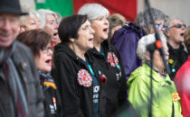 Photo of a welsh choir singing at Croeso Swansea